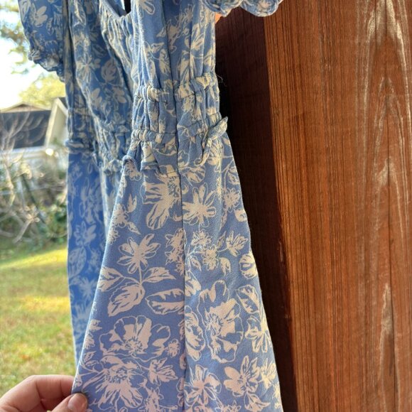 ASTR the Label Cornflower Blue Puff Sleeve Peasant Mini Dress Size XL - Picture 2 of 4